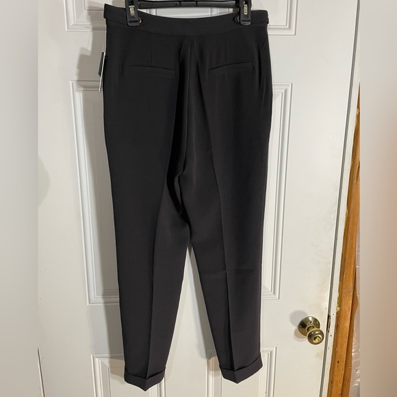 NWT Juicy Couture Black Label Pitch Black HW Ankle Cuffed Suiting Pant, Size 10 - Picture 4 of 10